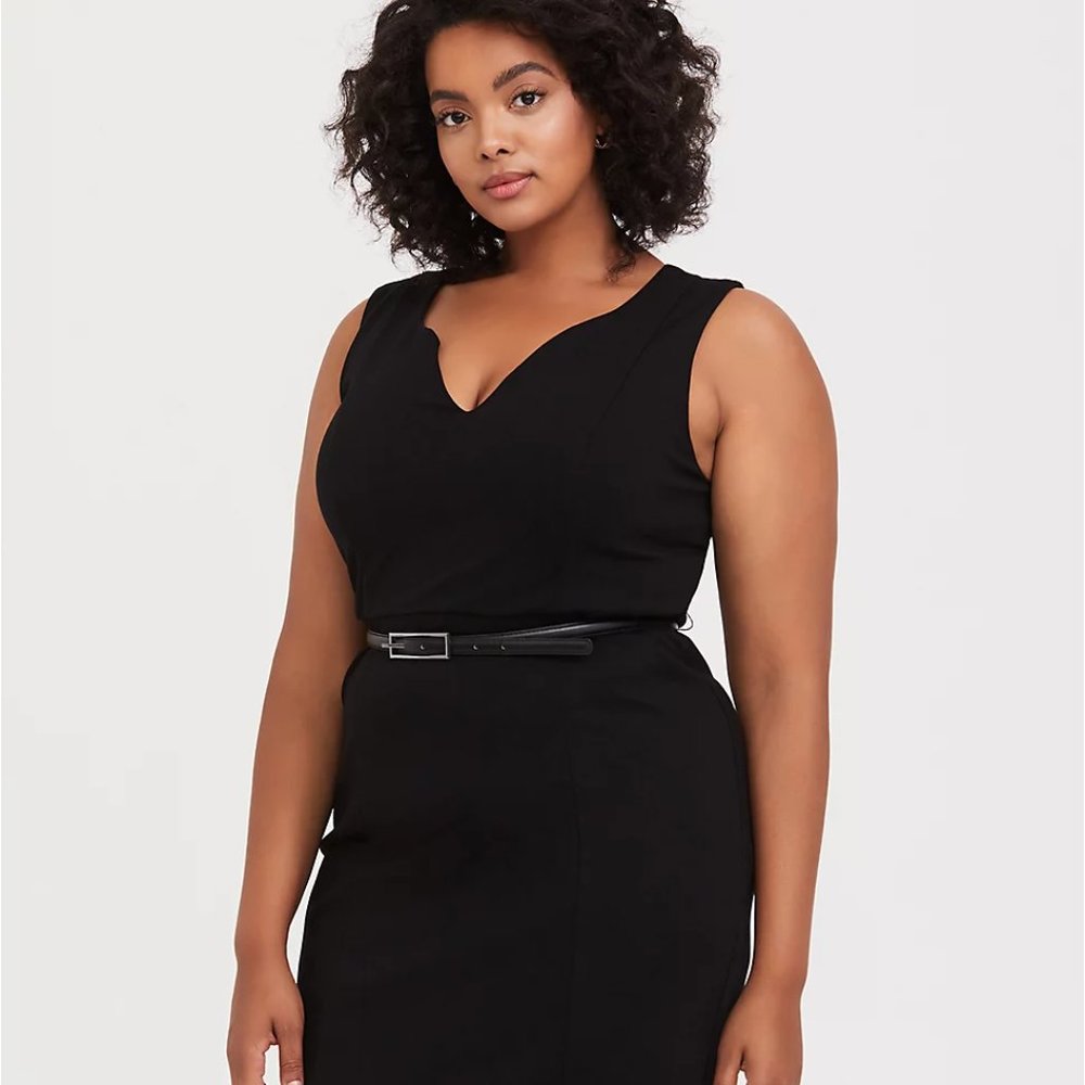 NWT Torrid Black Premium Ponte Sheath Dress with Belt